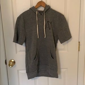Androgynous Fox Grey Short Sleeve Hoodie